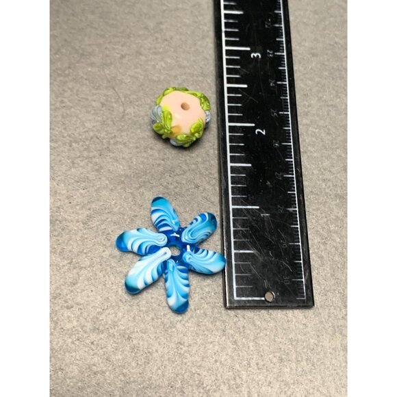 Handmade Lampwork Glass Beads Set - Floral & Polka Dot Designs - Jewelry Making - Picture 11 of 12